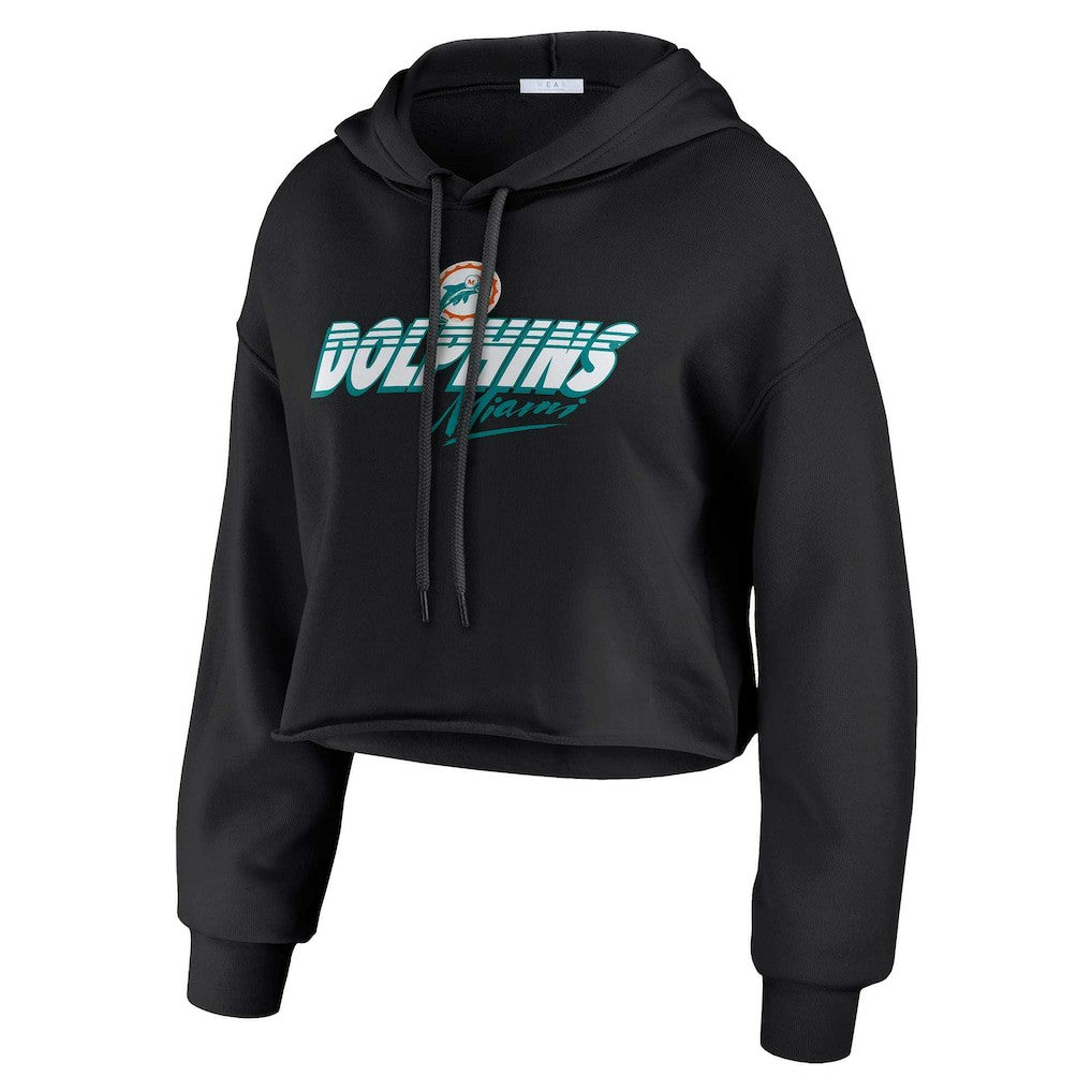 Miami Dolphins WEAR by Erin Andrews Women's Prime Cropped Pullover Hoodie | NFL Discount