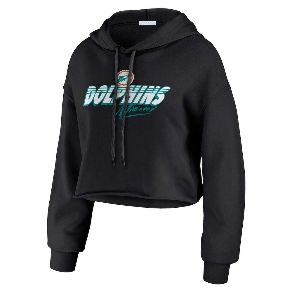 Miami Dolphins WEAR by Erin Andrews Women's Prime Cropped Pullover Hoodie | NFL Discount