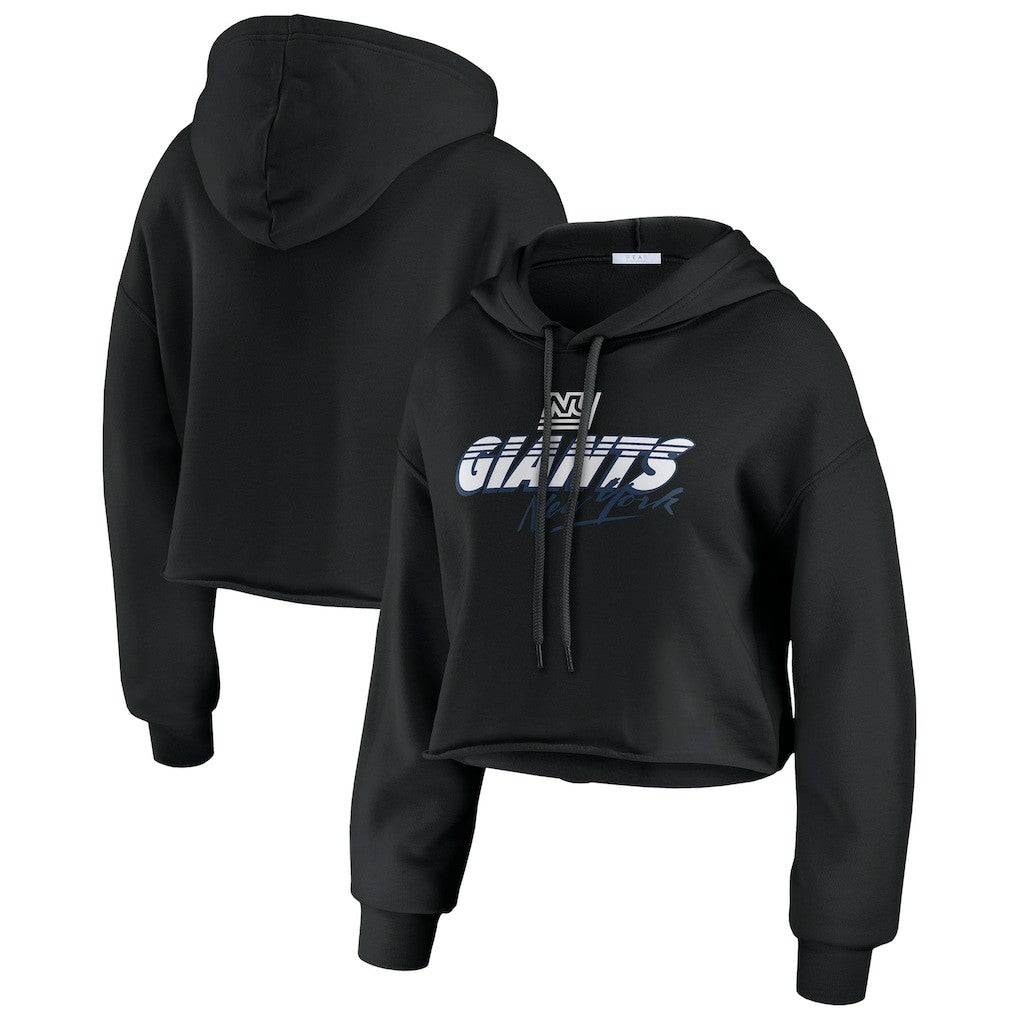New York Giants WEAR by Erin Andrews Women's Prime Cropped Pullover Hoodie | NFL Online