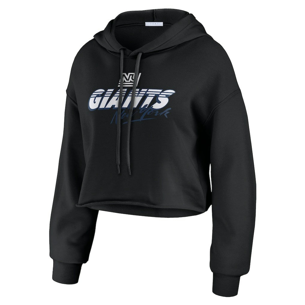 New York Giants WEAR by Erin Andrews Women's Prime Cropped Pullover Hoodie | NFL Online