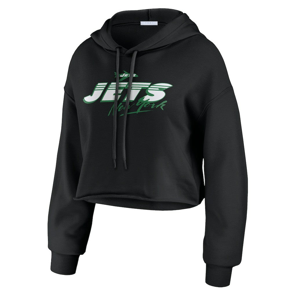 New York Jets WEAR by Erin Andrews Women's Prime Cropped Pullover Hoodie | NFL On sale