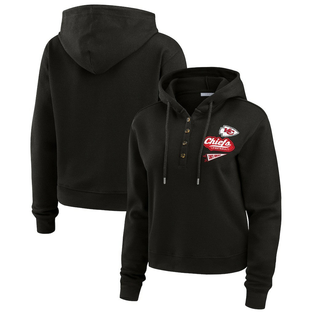 Kansas City Chiefs WEAR by Erin Andrews Women's Waffle-Knit Pullover Hoodie | NFL New