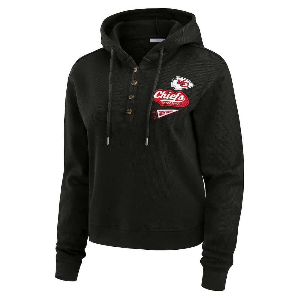Kansas City Chiefs WEAR by Erin Andrews Women's Waffle-Knit Pullover Hoodie | NFL New