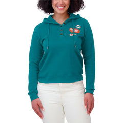 Miami Dolphins WEAR by Erin Andrews Women's Waffle-Knit Pullover Hoodie | NFL Sale