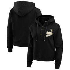 New Orleans Saints WEAR by Erin Andrews Women's Waffle-Knit Pullover Hoodie | NFL Outlet
