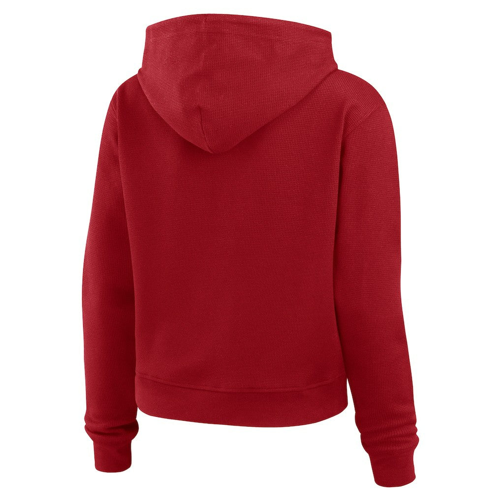 San Francisco 49ers WEAR by Erin Andrews Women's Waffle-Knit Pullover Hoodie | NFL On sale