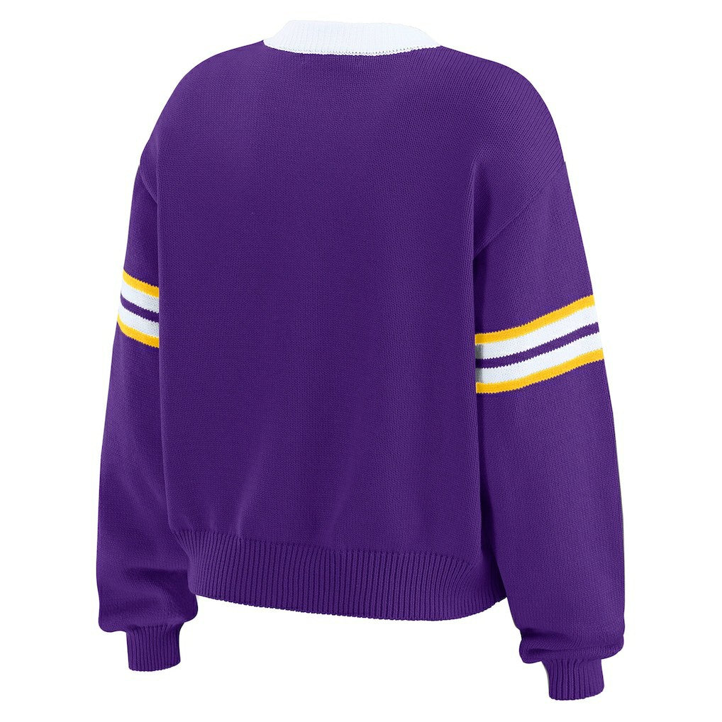Minnesota Vikings WEAR by Erin Andrews Women's Lace-Up Sweater | NFL New