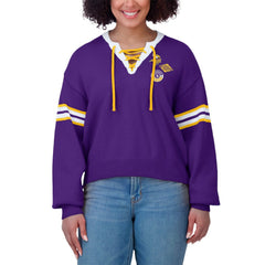 Minnesota Vikings WEAR by Erin Andrews Women's Lace-Up Sweater | NFL New