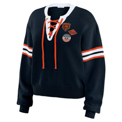 Chicago Bears WEAR by Erin Andrews Women's Lace-Up Sweater | NFL New