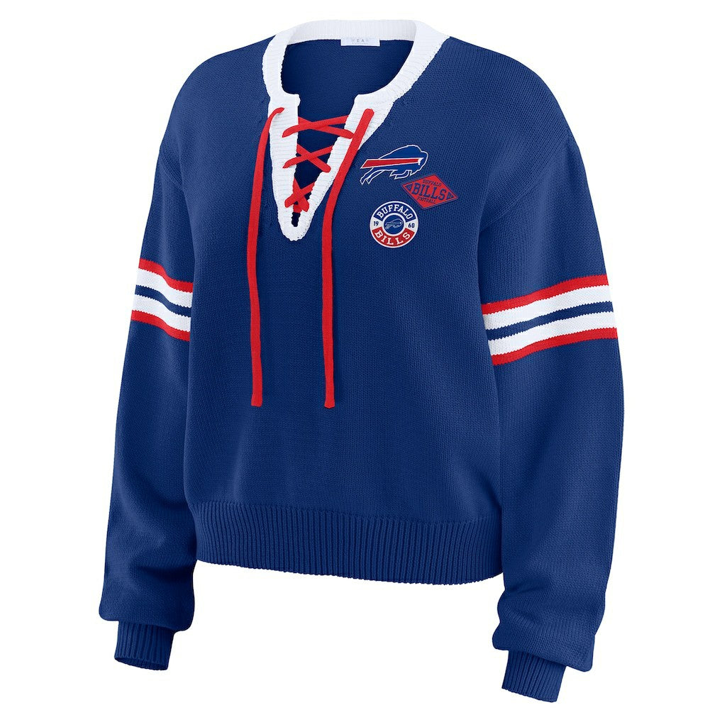Buffalo Bills WEAR by Erin Andrews Women's Lace-Up Sweater | NFL New