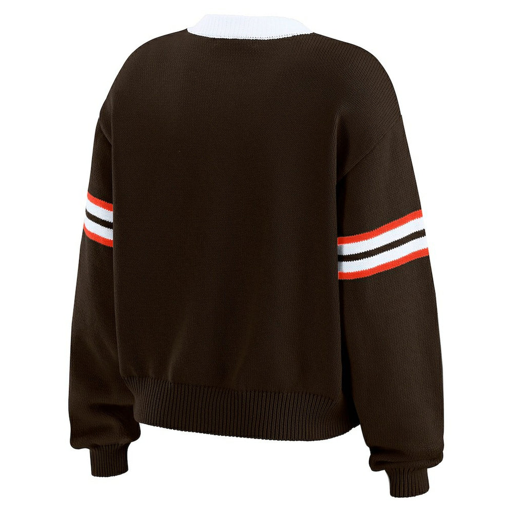 Cleveland Browns WEAR by Erin Andrews Women's Lace-Up Sweater | NFL Outlet
