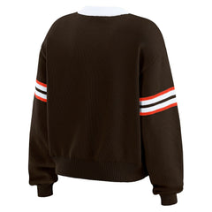 Cleveland Browns WEAR by Erin Andrews Women's Lace-Up Sweater | NFL Outlet