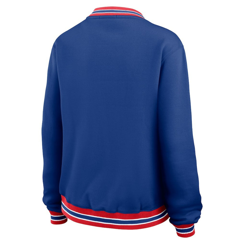 New England Patriots WEAR by Erin Andrews Women's Oversized Long Sleeve V-Neck Sweatshirt | NFL Near me