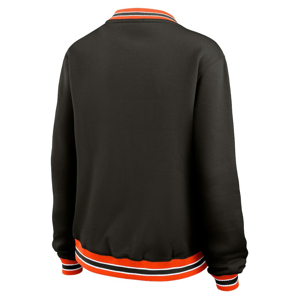 Cincinnati Bengals WEAR by Erin Andrews Women's Oversized Long Sleeve V-Neck Sweatshirt | NFL New
