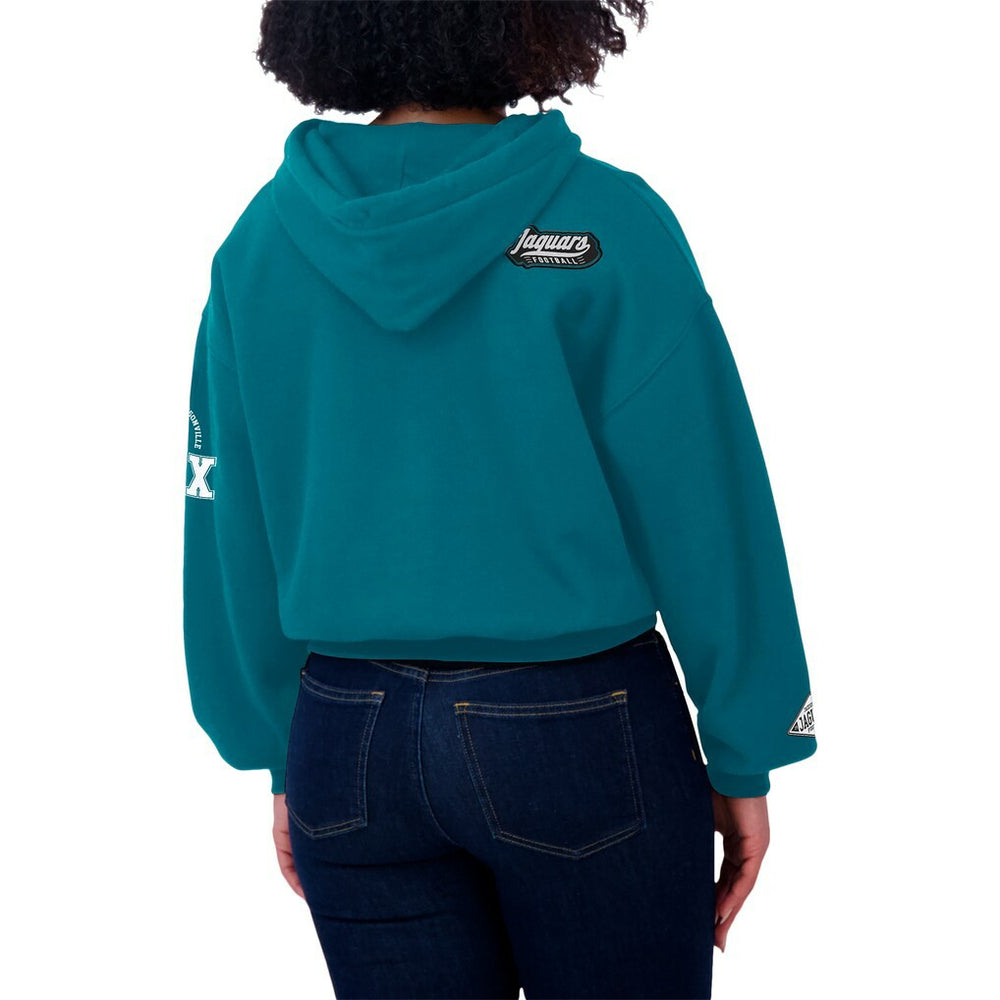 Jacksonville Jaguars WEAR by Erin Andrews Women's Patch Quarter-Zip Pullover Hoodie | NFL Sale