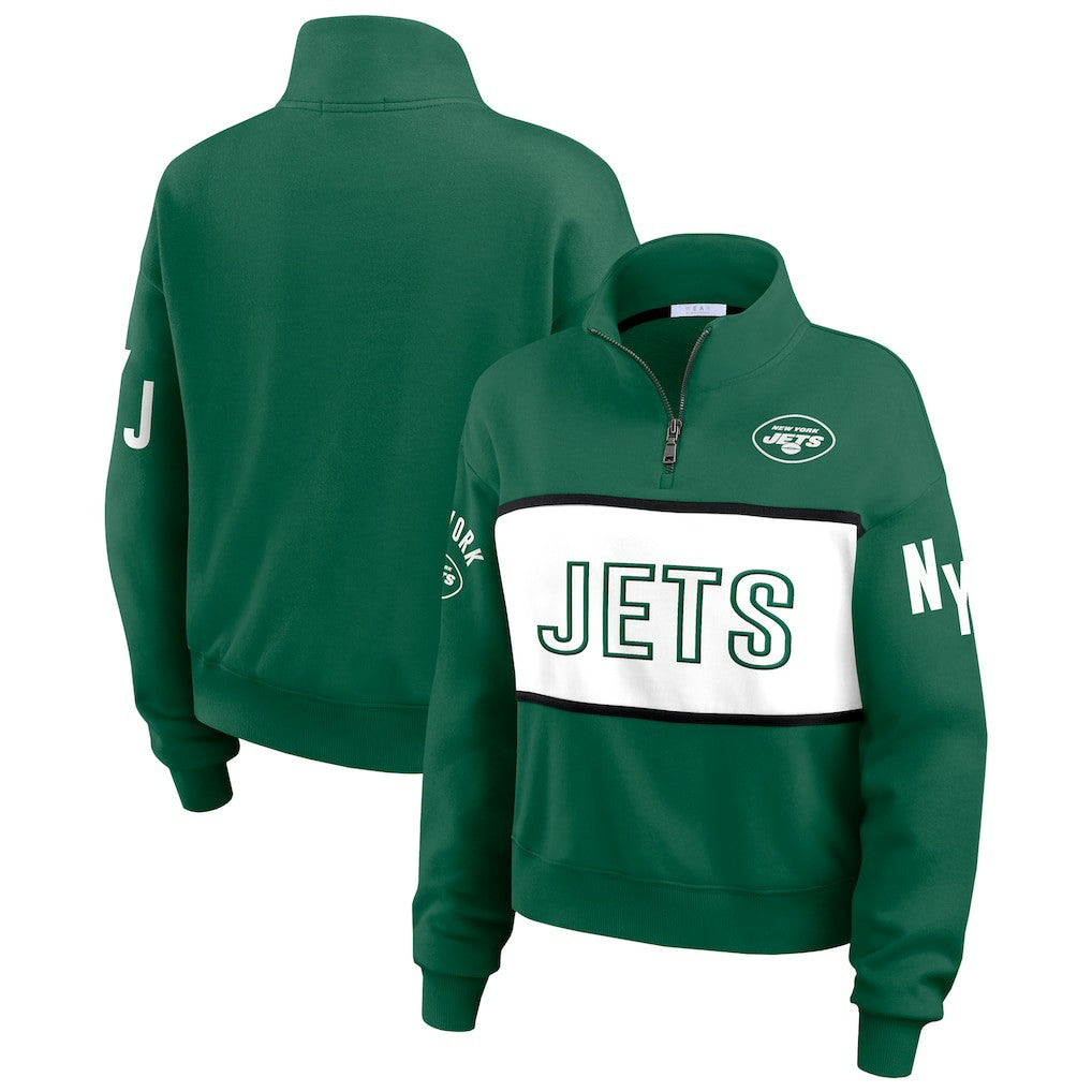 New York Jets WEAR by Erin Andrews Women's Quarter-Zip Jacket | NFL Outlet