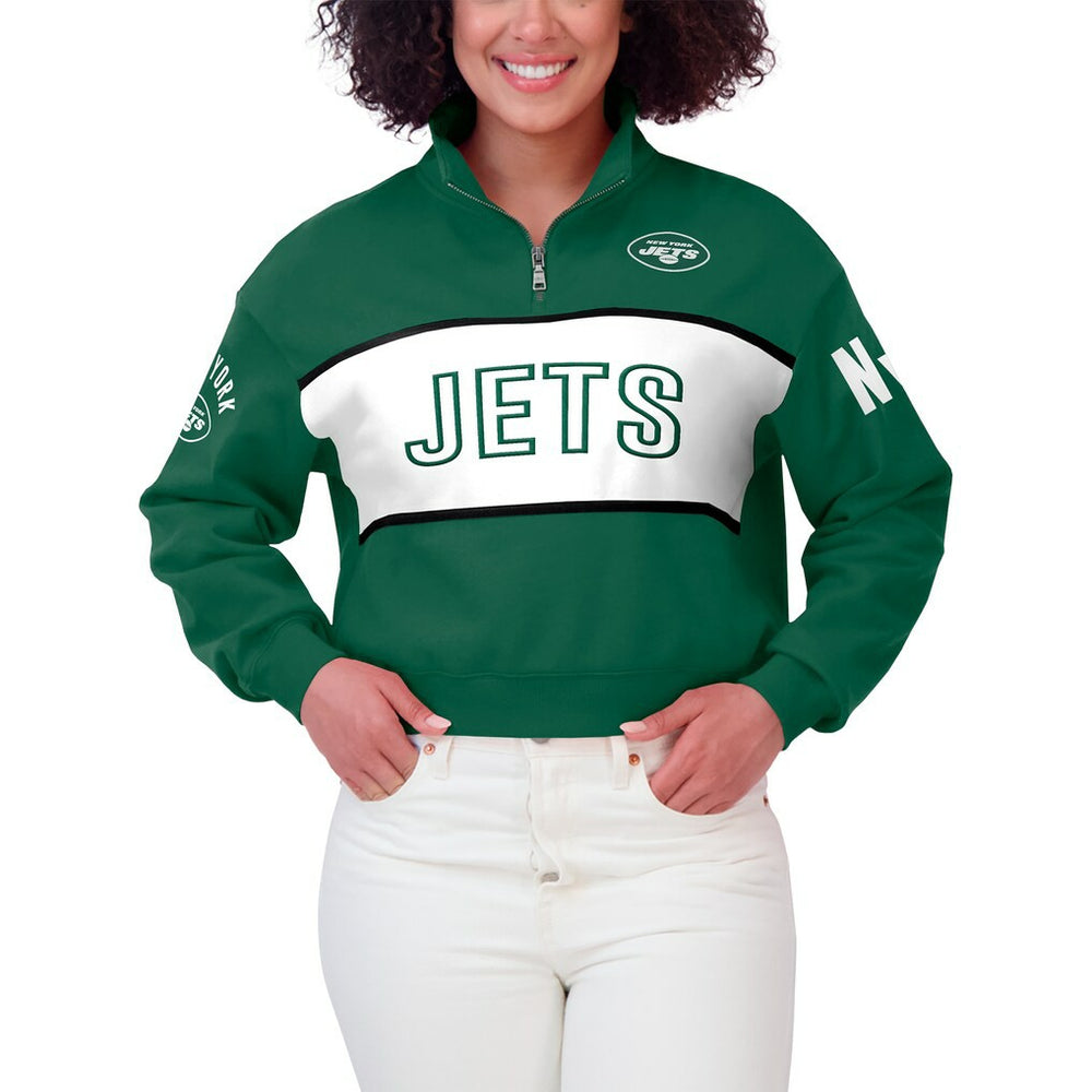 New York Jets WEAR by Erin Andrews Women's Quarter-Zip Jacket | NFL Outlet