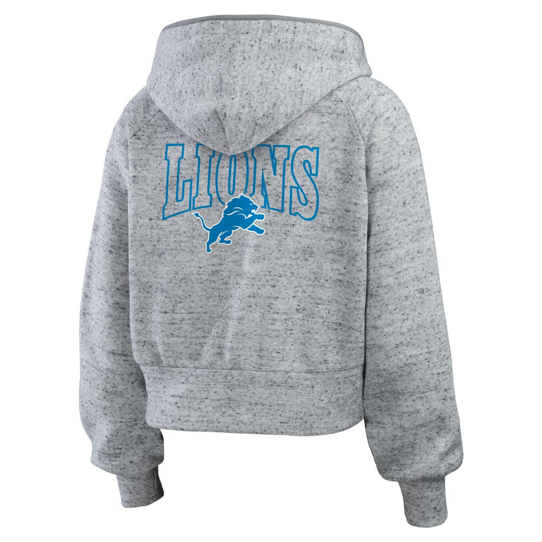 Detroit Lions WEAR by Erin Andrews Women's Speckled Fleece Cropped Full-Zip Hoodie | NFL Discount