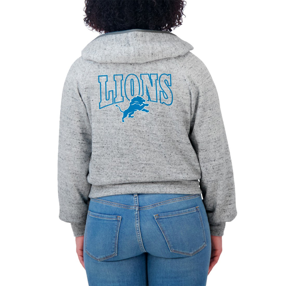 Detroit Lions WEAR by Erin Andrews Women's Speckled Fleece Cropped Full-Zip Hoodie | NFL Discount