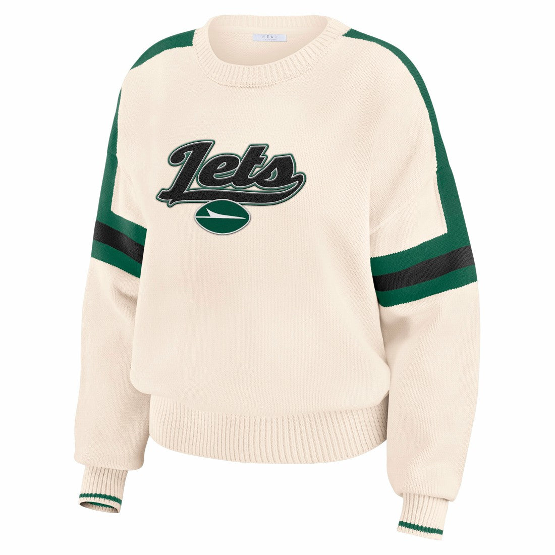 New York Jets WEAR by Erin Andrews Women's Stripe Pullover Sweater | NFL Sale