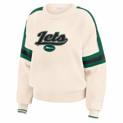New York Jets WEAR by Erin Andrews Women's Stripe Pullover Sweater | NFL Sale