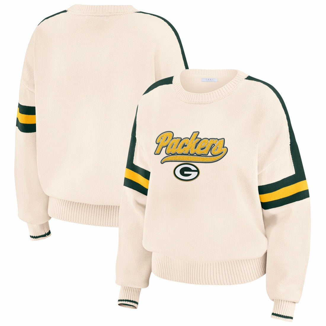 Green Bay Packers WEAR by Erin Andrews Women's Stripe Pullover Sweater | NFL Discount