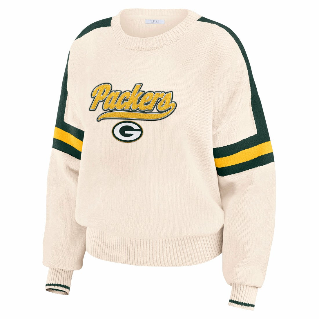 Green Bay Packers WEAR by Erin Andrews Women's Stripe Pullover Sweater | NFL Discount