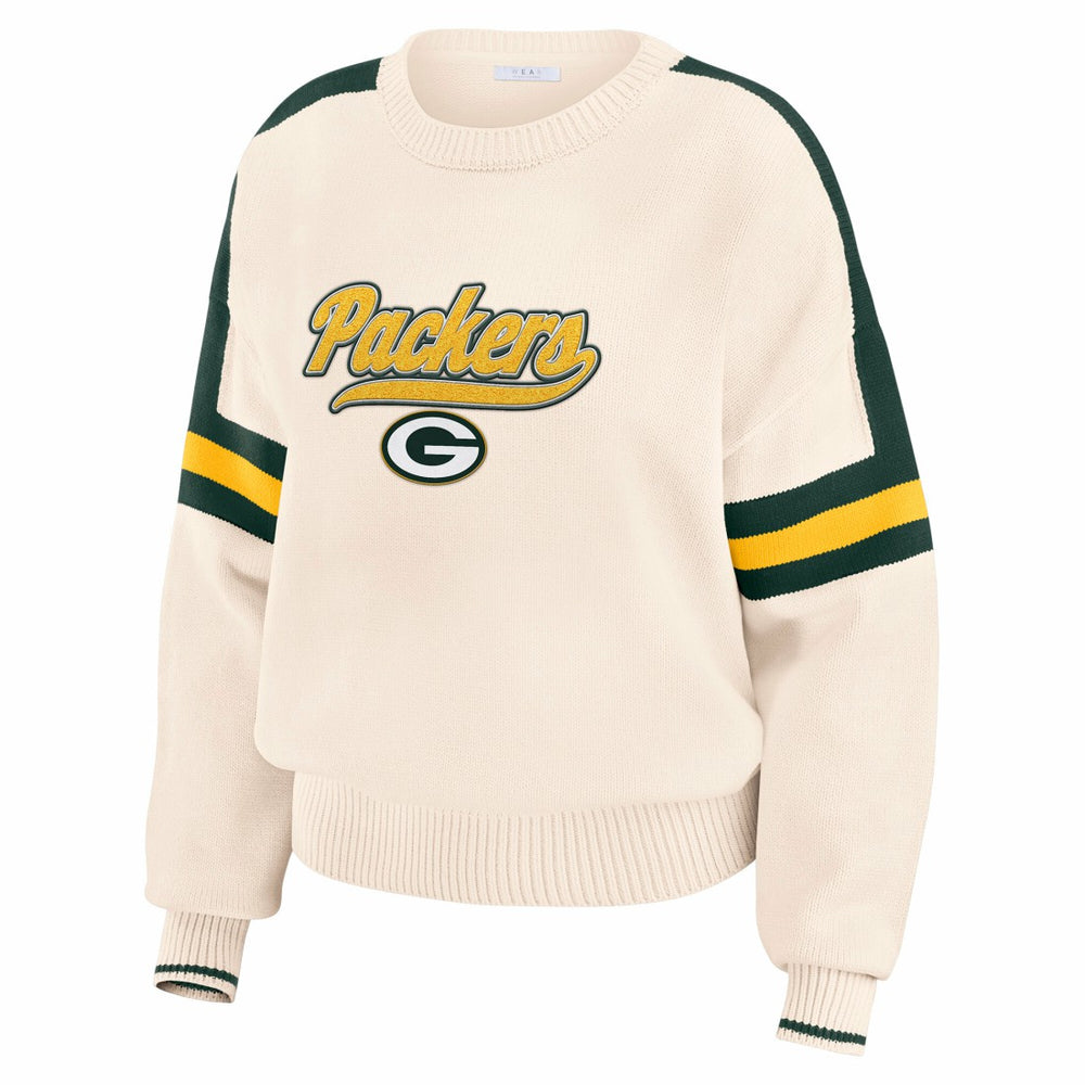 Green Bay Packers WEAR by Erin Andrews Women's Stripe Pullover Sweater | NFL Discount