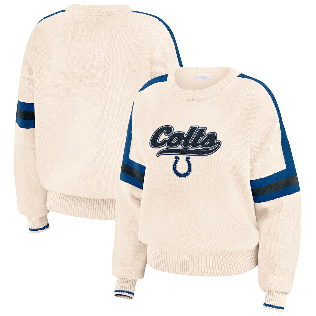 Indianapolis Colts WEAR by Erin Andrews Women's Stripe Pullover Sweater | NFL Near me