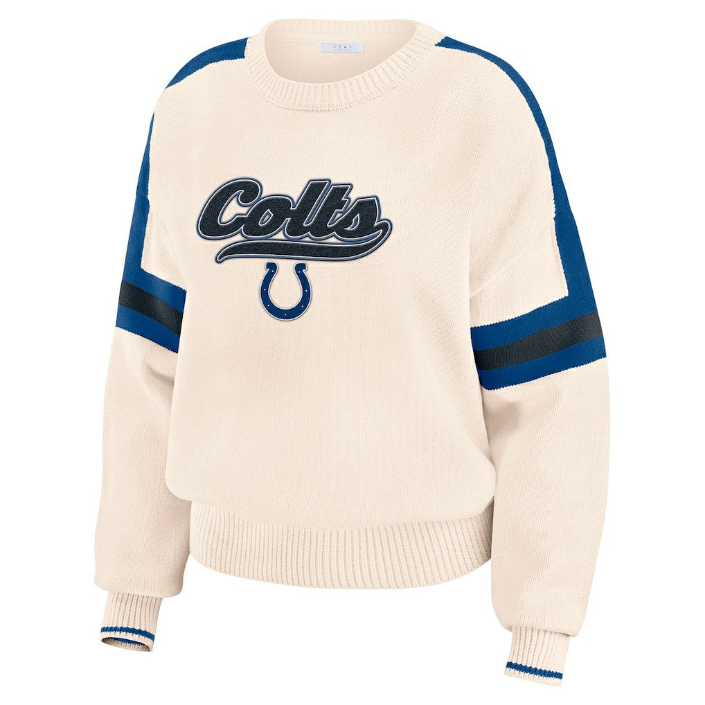 Indianapolis Colts WEAR by Erin Andrews Women's Stripe Pullover Sweater | NFL Near me