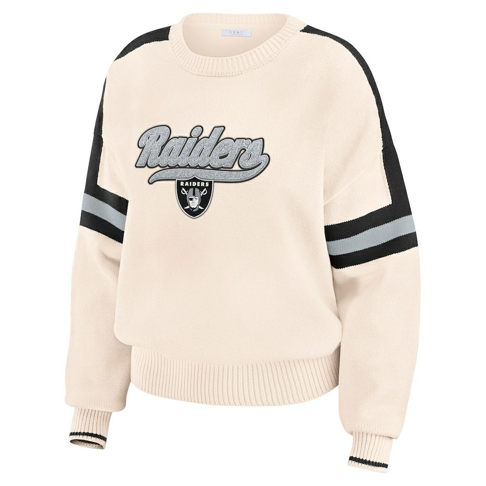 Las Vegas Raiders WEAR by Erin Andrews Women's Stripe Pullover Sweater | NFL Hot