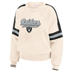 Las Vegas Raiders WEAR by Erin Andrews Women's Stripe Pullover Sweater | NFL Hot