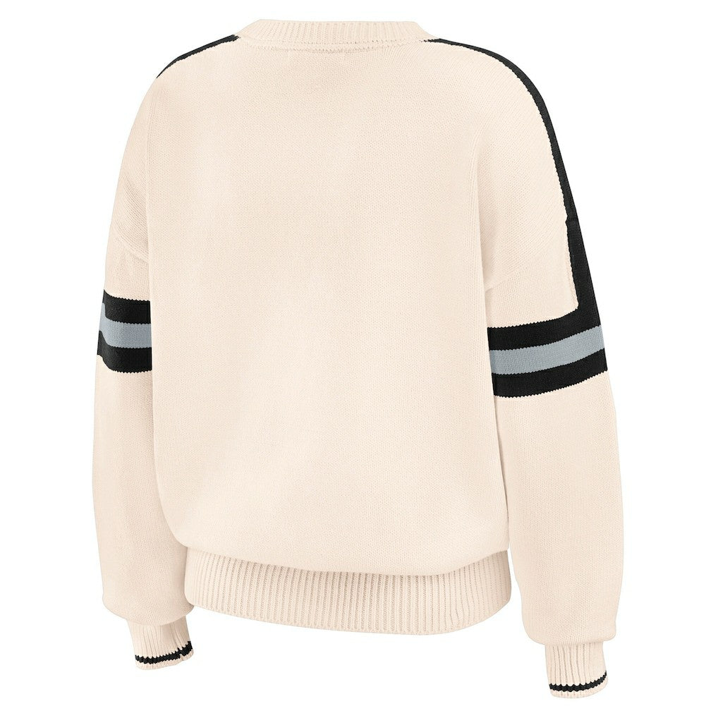 Las Vegas Raiders WEAR by Erin Andrews Women's Stripe Pullover Sweater | NFL Hot