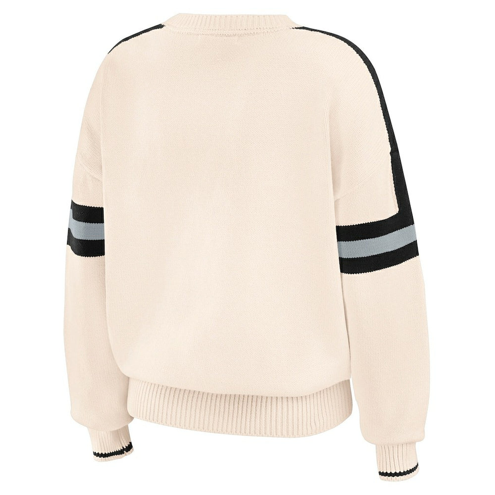 Las Vegas Raiders WEAR by Erin Andrews Women's Stripe Pullover Sweater | NFL Hot