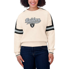 Las Vegas Raiders WEAR by Erin Andrews Women's Stripe Pullover Sweater | NFL Hot