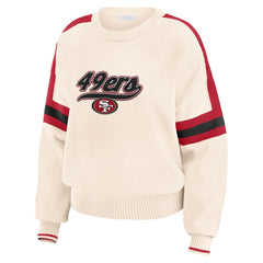 San Francisco 49ers WEAR by Erin Andrews Women's Stripe Pullover Sweater | NFL Hot