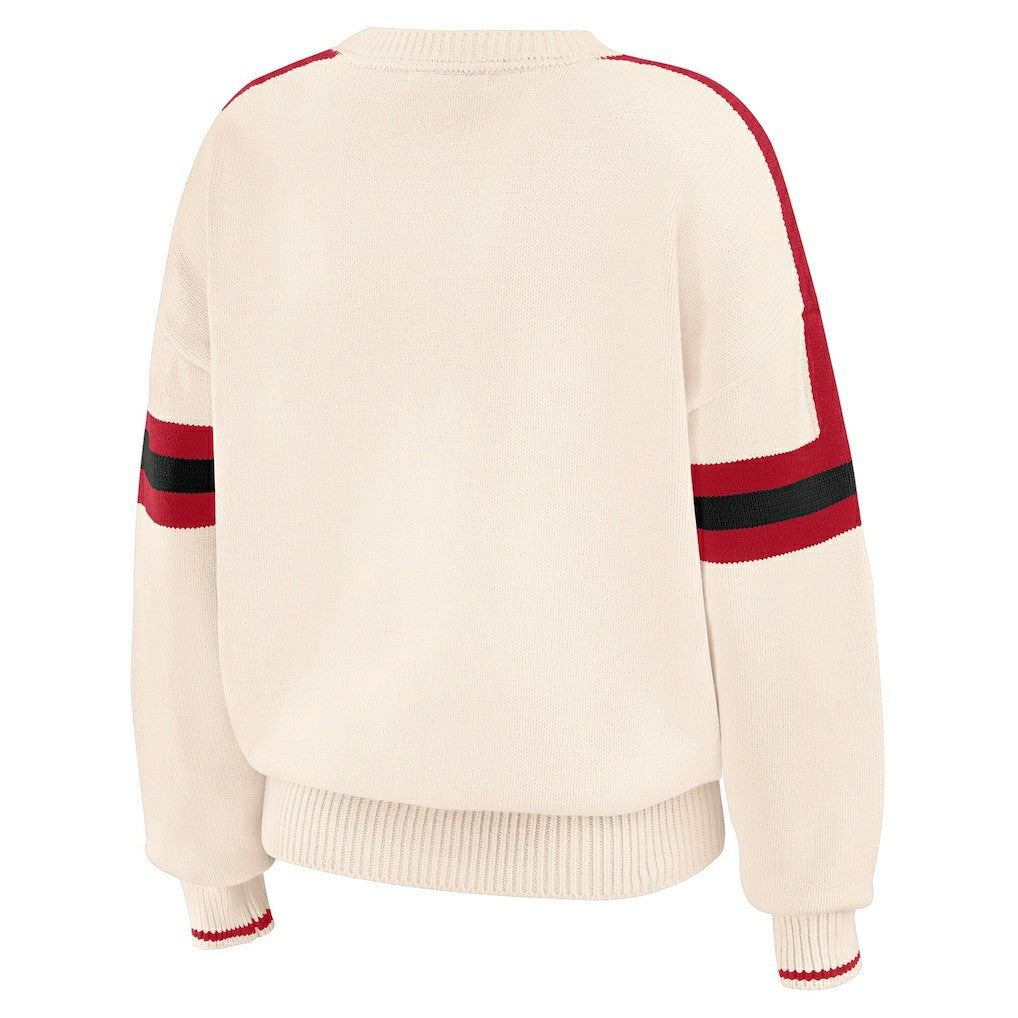 San Francisco 49ers WEAR by Erin Andrews Women's Stripe Pullover Sweater | NFL Hot