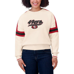 San Francisco 49ers WEAR by Erin Andrews Women's Stripe Pullover Sweater | NFL Hot