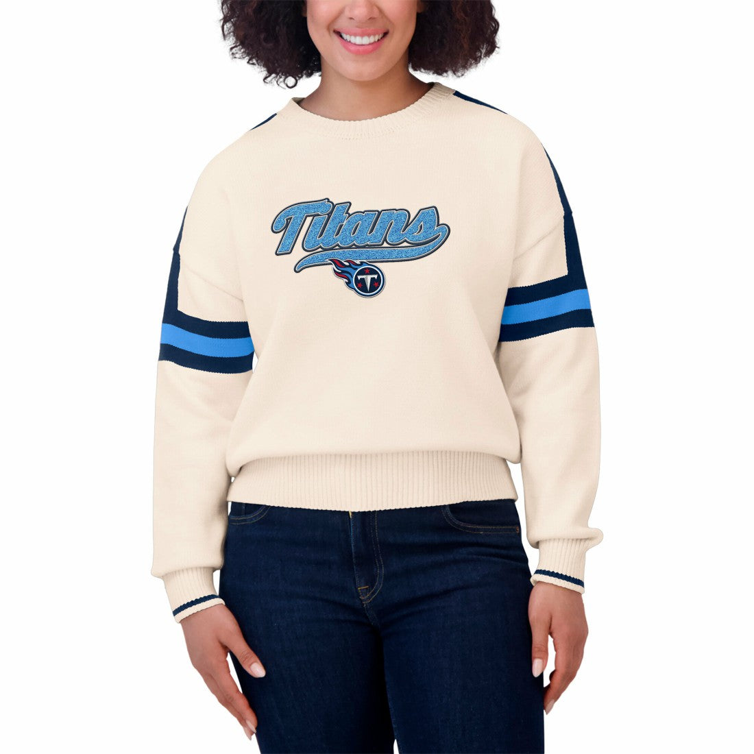 Tennessee Titans WEAR by Erin Andrews Women's Stripe Pullover Sweater | NFL Near me