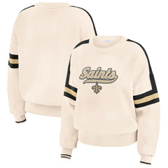 New Orleans Saints WEAR by Erin Andrews Women's Stripe Pullover Sweater | NFL Online