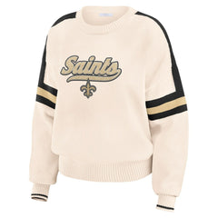 New Orleans Saints WEAR by Erin Andrews Women's Stripe Pullover Sweater | NFL Online