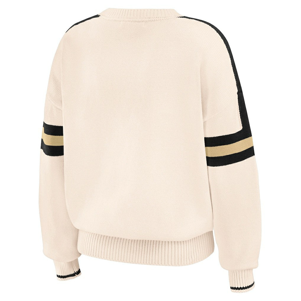 New Orleans Saints WEAR by Erin Andrews Women's Stripe Pullover Sweater | NFL Online