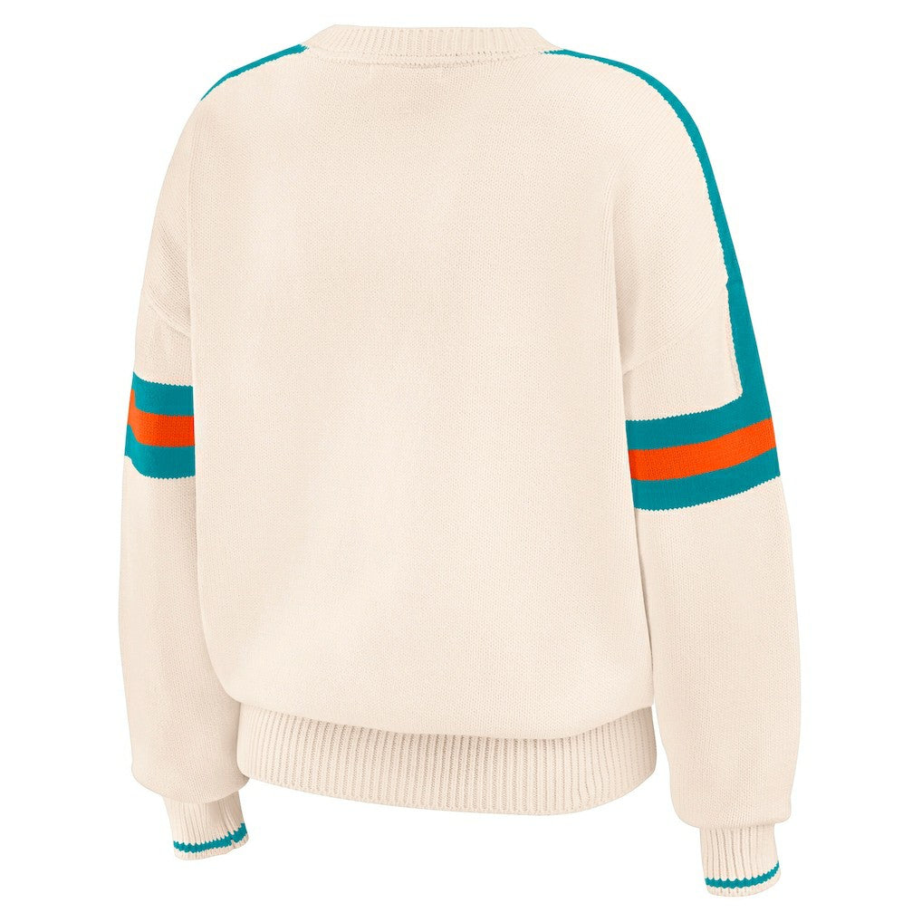 Miami Dolphins WEAR by Erin Andrews Women's Stripe Pullover Sweater | NFL On sale