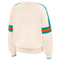 Miami Dolphins WEAR by Erin Andrews Women's Stripe Pullover Sweater | NFL On sale