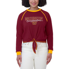 Washington Commanders WEAR by Erin Andrews Women's Tie-Front Long Sleeve T-Shirt | NFL On sale