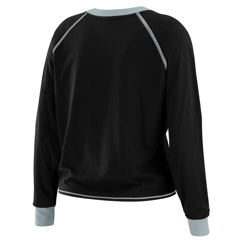 Las Vegas Raiders WEAR by Erin Andrews Women's Tie-Front Long Sleeve T-Shirt | NFL Discount