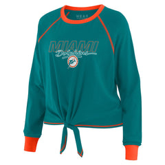 Miami Dolphins WEAR by Erin Andrews Women's Tie-Front Long Sleeve T-Shirt | NFL US