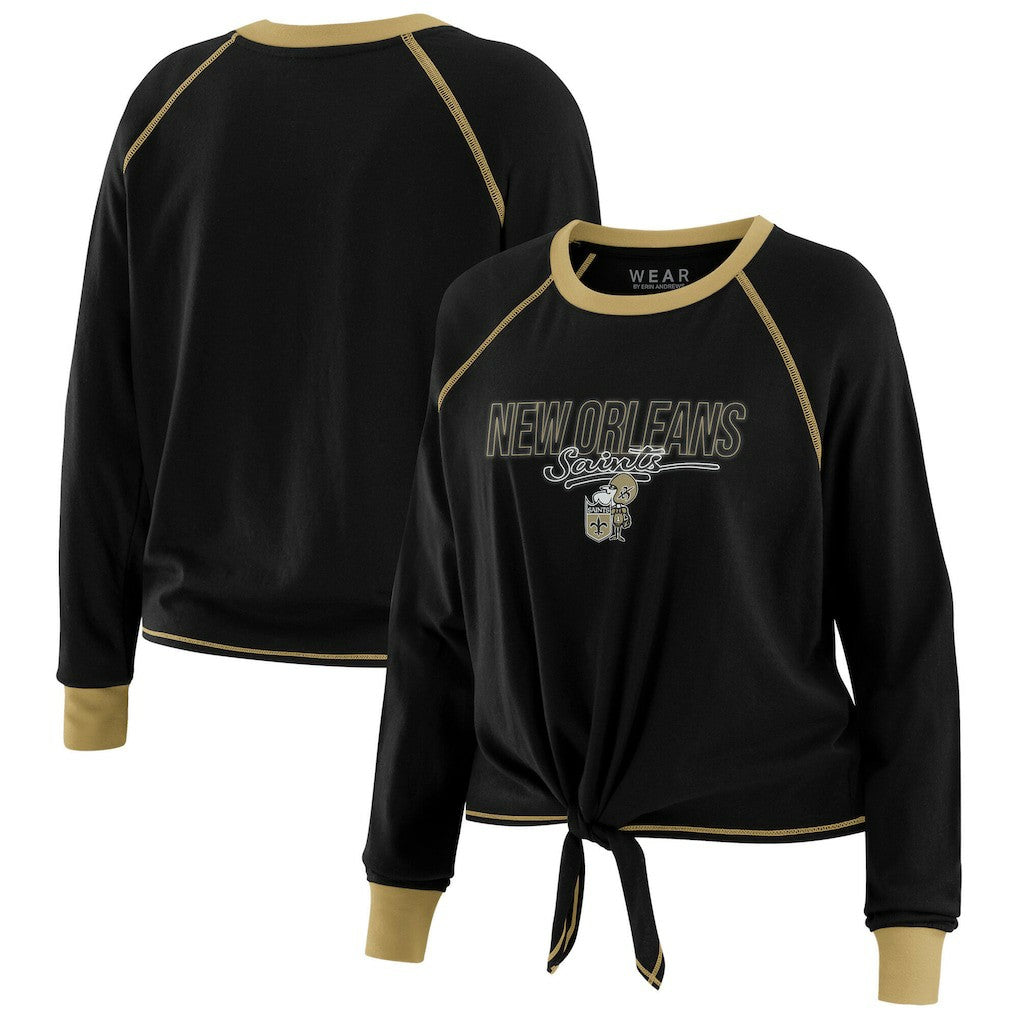 New Orleans Saints WEAR by Erin Andrews Women's Tie-Front Long Sleeve T-Shirt | NFL Outlet