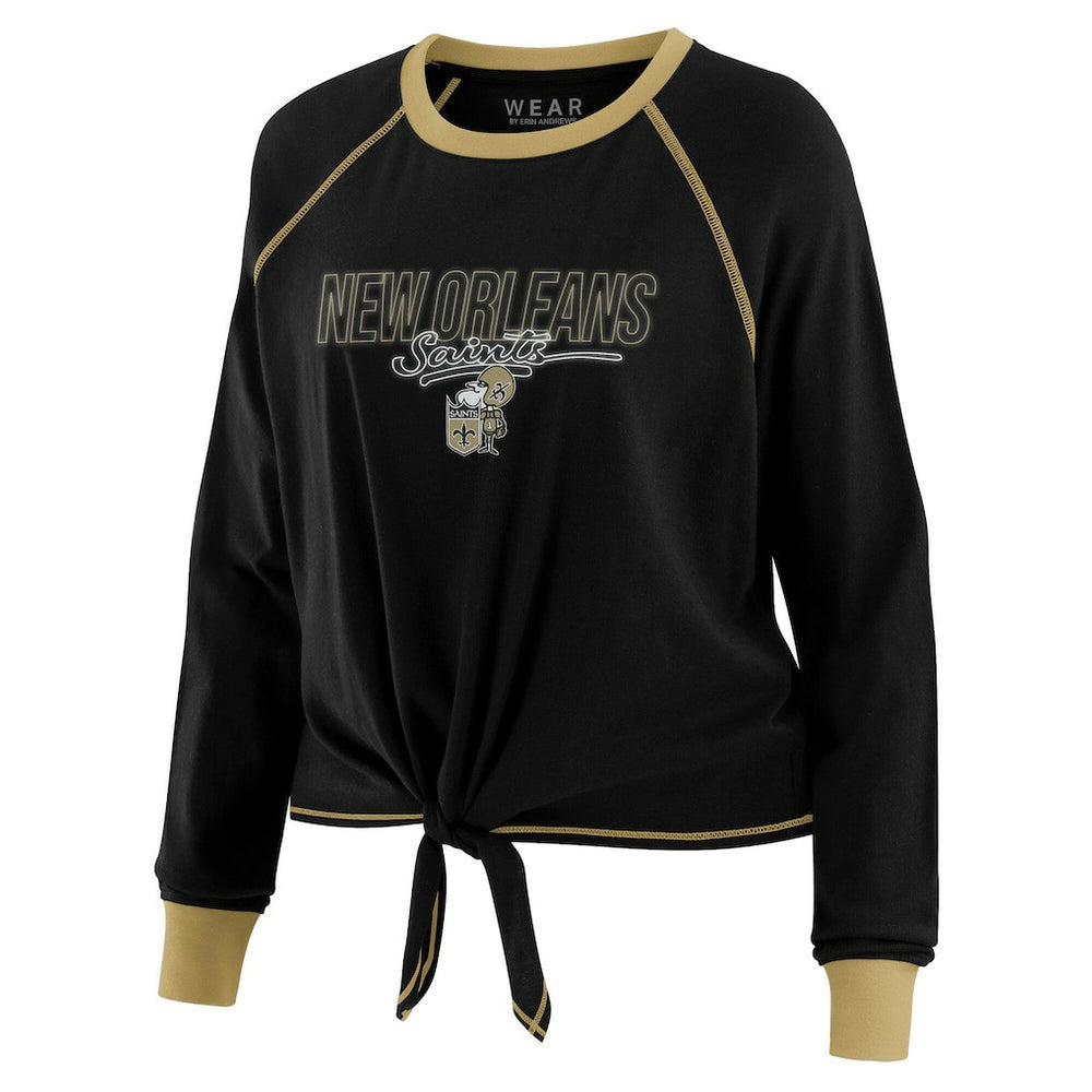 New Orleans Saints WEAR by Erin Andrews Women's Tie-Front Long Sleeve T-Shirt | NFL Outlet