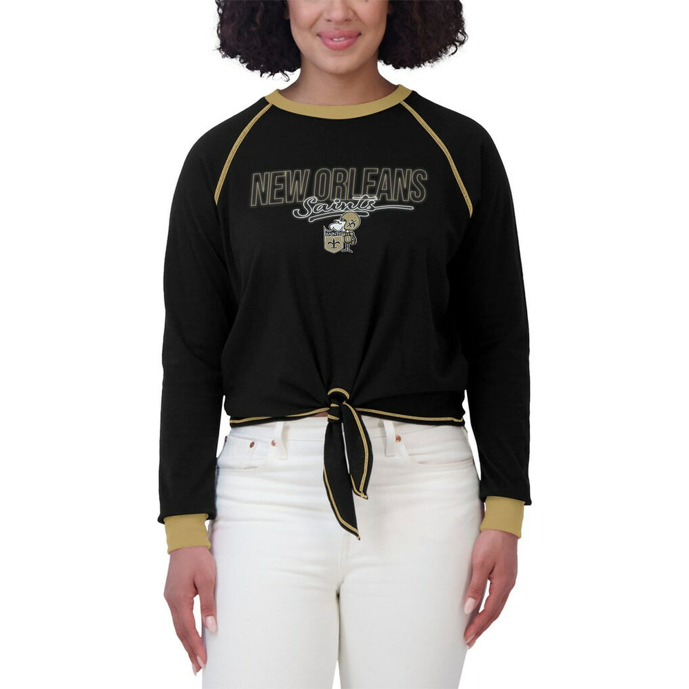New Orleans Saints WEAR by Erin Andrews Women's Tie-Front Long Sleeve T-Shirt | NFL Outlet